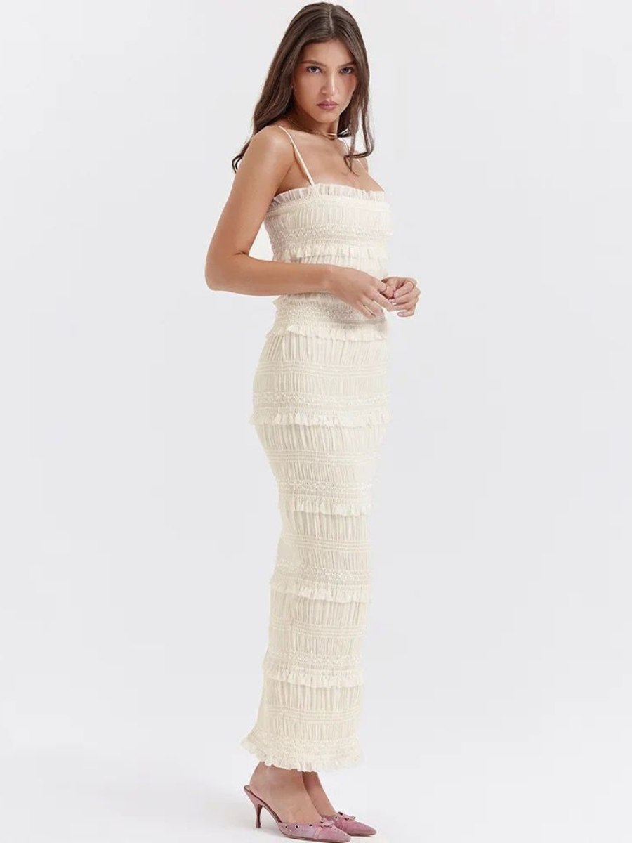 Vestido Longo Plissado Mariah - GOLDEN ERA