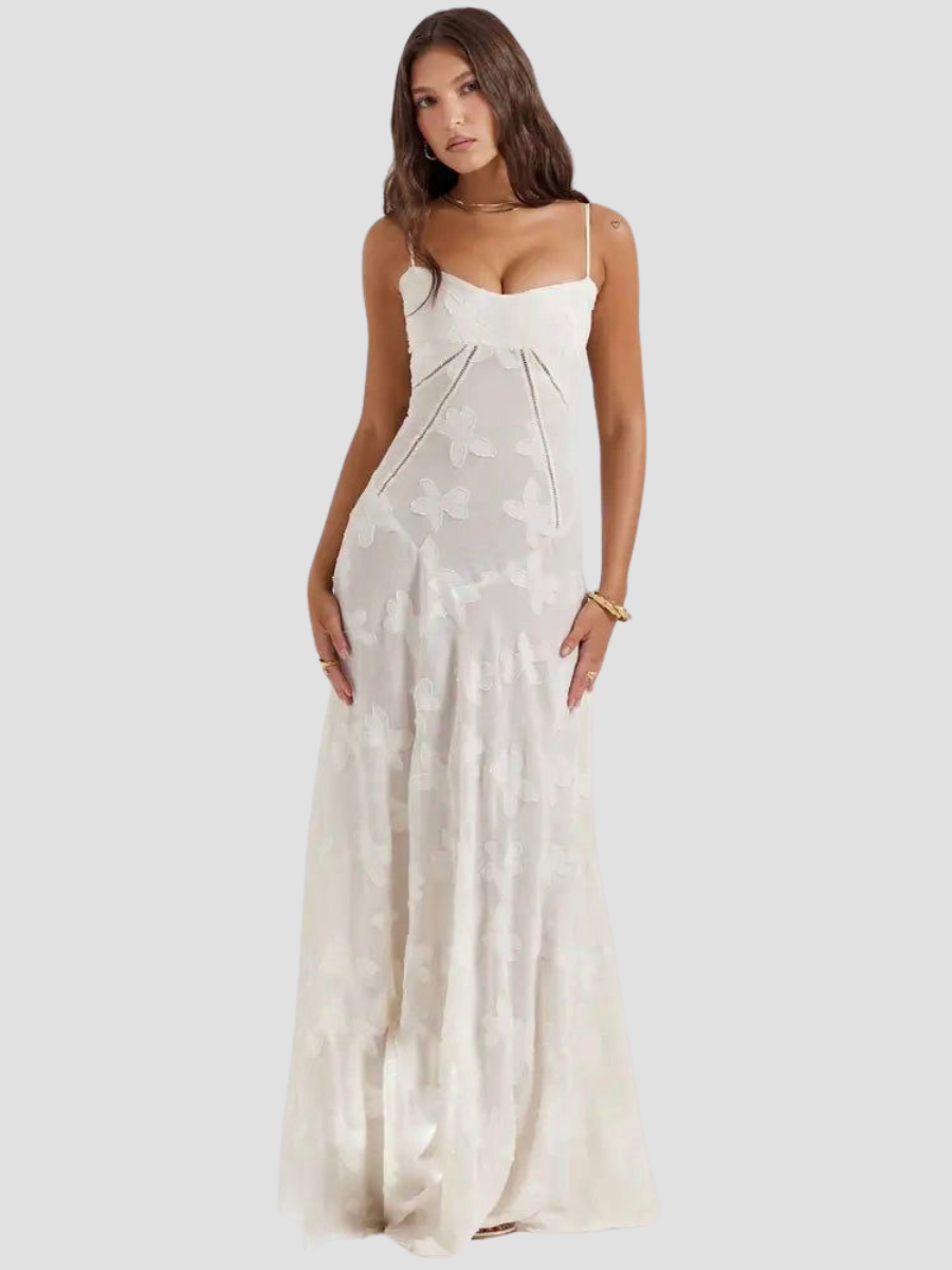 Vestido Longo Off White Luna - GOLDEN ERA