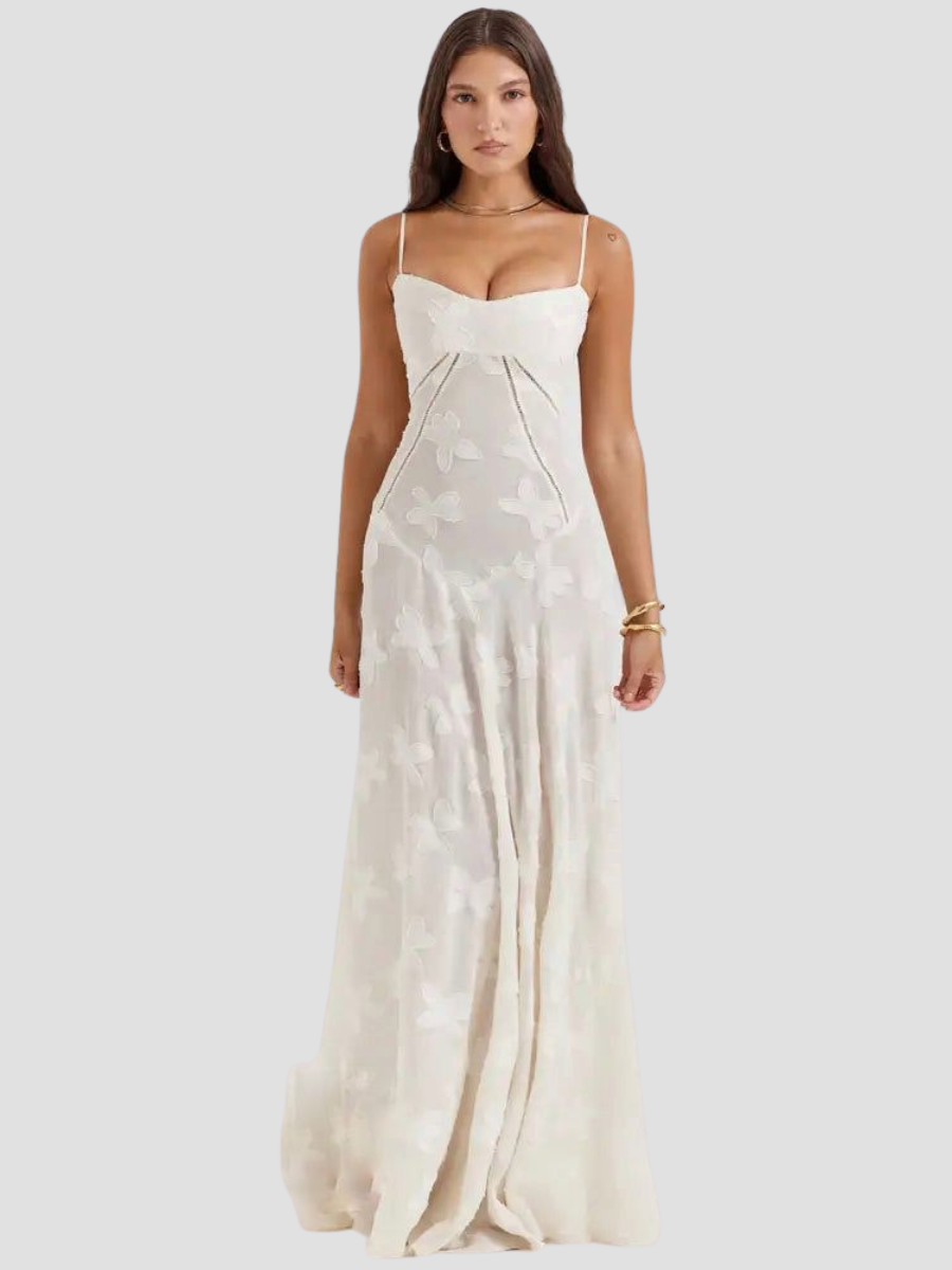 Vestido Longo Off White Luna - GOLDEN ERA