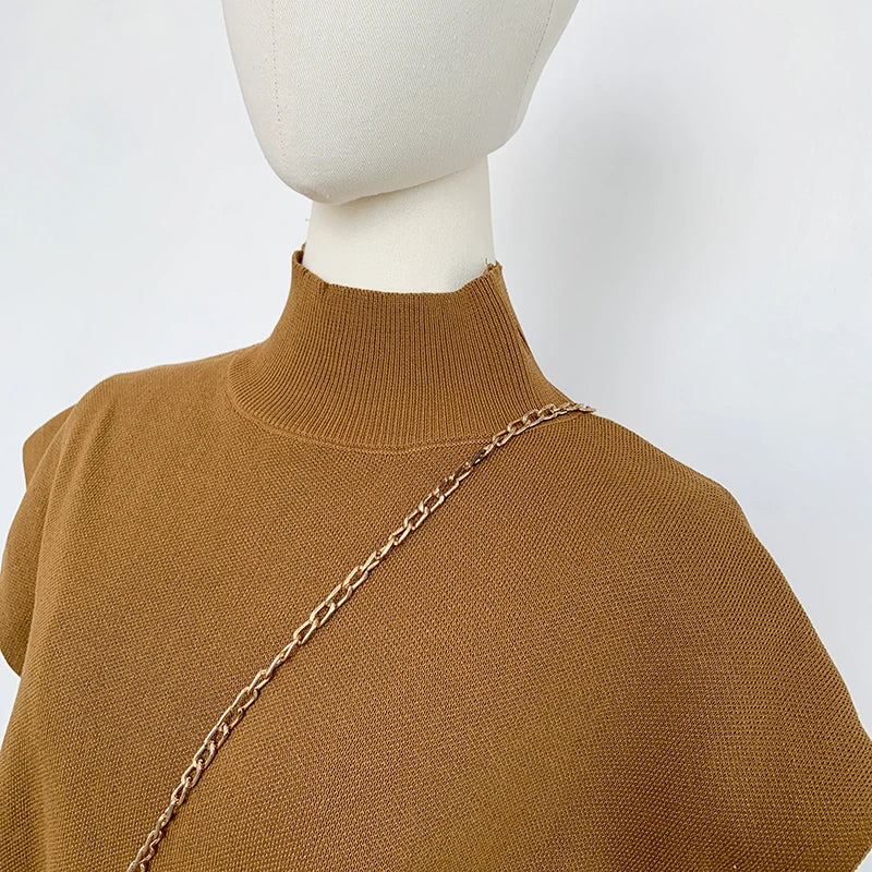 Blusa de Malha com Gola Alta