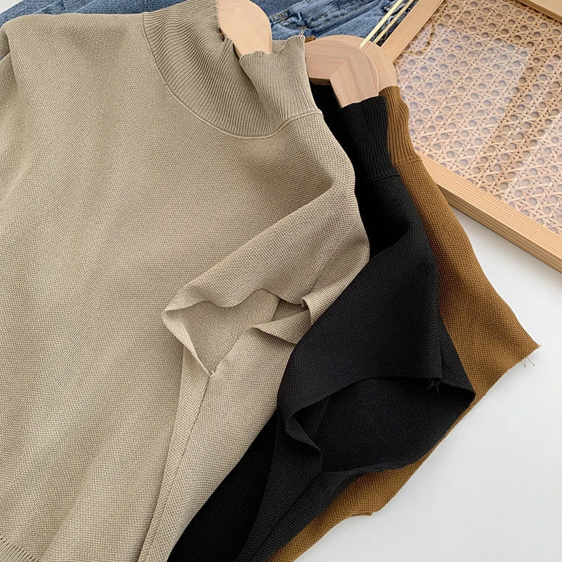 Blusa de Malha com Gola Alta